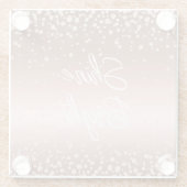 Dessous-de-verre En Verre Diamants d'or roses (Dos)