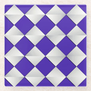 Dessous-de-verre En Verre Diamants satinés du milieu du siècle - cobalt et b