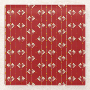 Dessous-de-verre En Verre Digital Mughal : Textile Plante Artwork.