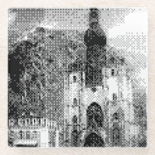Dessous-de-verre En Verre dinant d'art pixel (Devant)