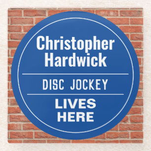 Dessous-de-verre En Verre Disque amusant Jockey Mur Plaque Style Dessous de