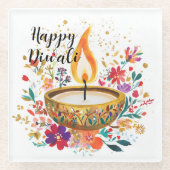 Dessous-de-verre En Verre Diya de la dévotion (Devant)