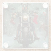 Dessous-de-verre En Verre Doberman Chien équitation Moto Noël (Dos)