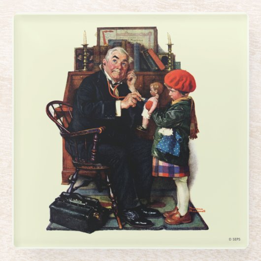 Dessous-de-verre En Verre Docteur et poupée (Devant)