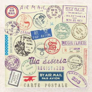 Dessous-de-verre En Verre Document vintage : Collection de jeux d'horodatage
