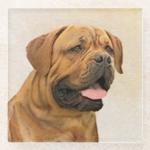 Dessous-de-verre En Verre Dogue de Bordeaux Peinture - Cute Original Chien A