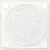 Dessous-de-verre En Verre Dollar argent Morgan 1921 (Dos)