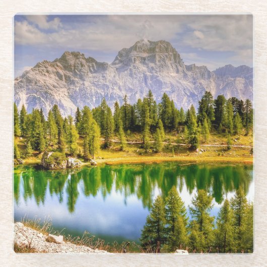 Dessous-de-verre En Verre Dolomite Mountains Superbe Vue (Devant)