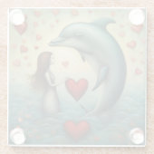 Dessous-de-verre En Verre Dolphin Love 1 (Dos)