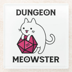 Dessous-de-verre En Verre Donjon Meowster Chat Drôle