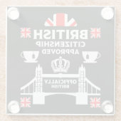 Dessous-de-verre En Verre Dons de citoyenneté britannique (Dos)