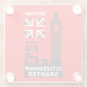 Dessous-de-verre En Verre Dons de citoyenneté britannique (Dos)