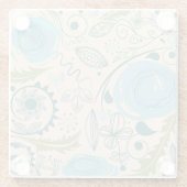 Dessous-de-verre En Verre Doodles de fleurs (Dos)