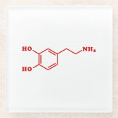 Dessous-de-verre En Verre Dopamine formule chimique moléculaire (Devant)