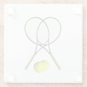 Dessous-de-verre En Verre Double Tennis Sport Thème (Dos)