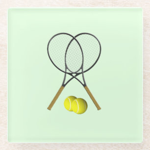Dessous-de-verre En Verre Doubles de tennis Green