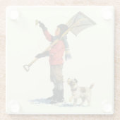 Dessous-de-verre En Verre Douche à neige (Dos)