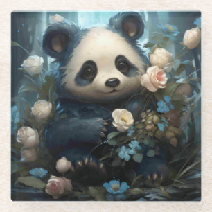 Dessous-de-verre En Verre Doux Ours De Panda Chez Les Roses De La Jungle
