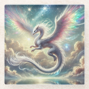 Dessous-de-verre En Verre Dragon blanc