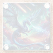 Dessous-de-verre En Verre Dragon bleu (Dos)