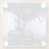 Dessous-de-verre En Verre Dragon Castle ART (Dos)