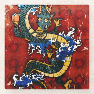Dessous-de-verre En Verre Dragon japonais