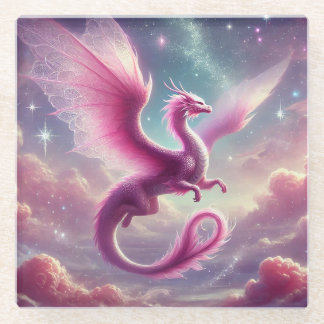 Dessous-de-verre En Verre Dragon rose