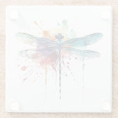 Dessous-de-verre En Verre Dragonfly à l'aquarelle (Dos)