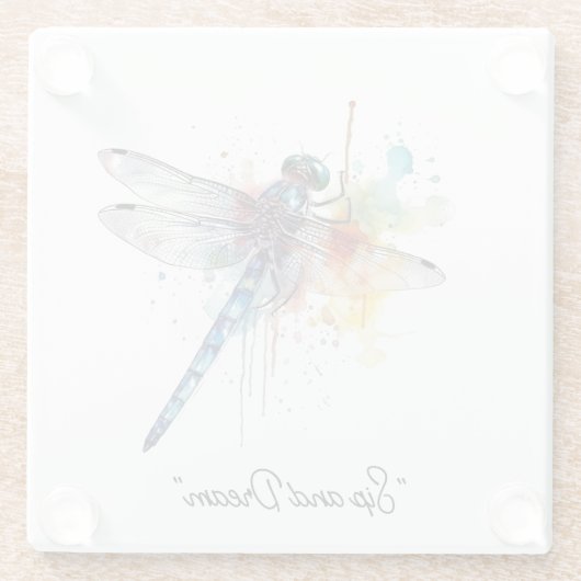 Dessous-de-verre En Verre Dragonfly Dreamscape, custom (Dos)