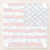 Dessous-de-verre En Verre Drapeau américain (Dos)