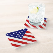 Dessous-de-verre En Verre Drapeau américain (Incliné)