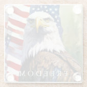 Dessous-de-verre En Verre Drapeau américain Aigle de la liberté Motivation I (Dos)