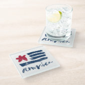 Dessous-de-verre En Verre Drapeau américain Paintstrokes (Incliné)