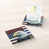 Dessous-de-verre En Verre Drapeau américain patriotique (Incliné)