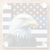 Dessous-de-verre En Verre Drapeau américain patriotique (Dos)