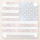 Dessous-de-verre En Verre drapeau américain rouge blanc brillant parties sci (Dos)