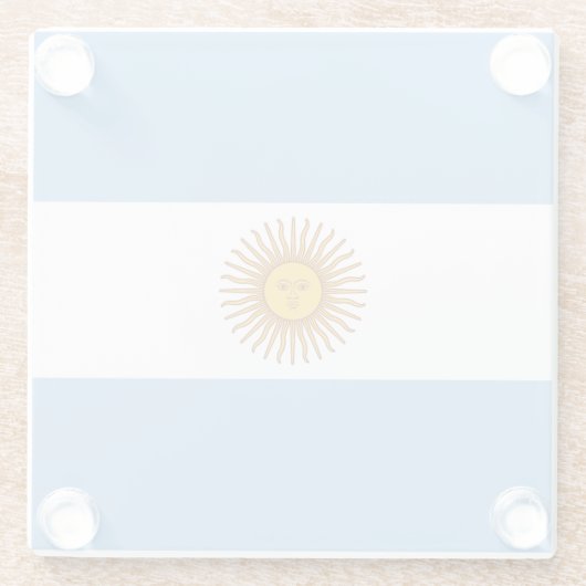 Dessous-de-verre En Verre Drapeau Argentine (Dos)