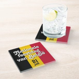 Dessous-de-verre En Verre Drapeau belge néerlandais Fête nationale van Belgi