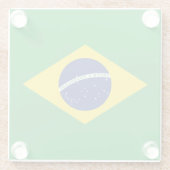 Dessous-de-verre En Verre Drapeau Brésil (Dos)