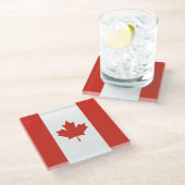 Dessous-de-verre En Verre Drapeau canadien patriotique (Incliné)
