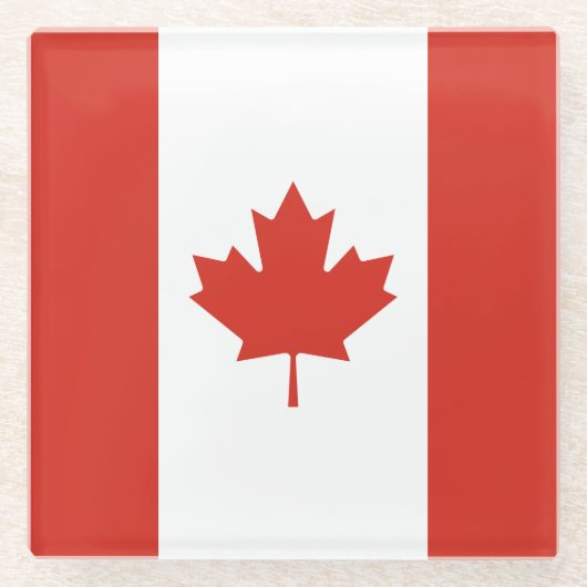 Dessous-de-verre En Verre Drapeau canadien patriotique (Devant)