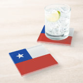 Dessous-de-verre En Verre Drapeau Chili (Incliné)
