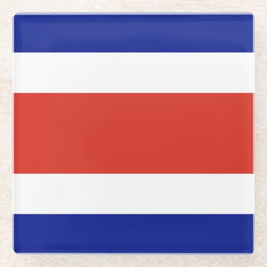 Dessous-de-verre En Verre Drapeau civil du Costa Rica (Devant)