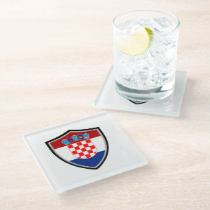 Dessous-de-verre En Verre Drapeau croate