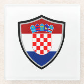 Dessous-de-verre En Verre Drapeau croate (Devant)