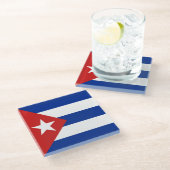 Dessous-de-verre En Verre Drapeau Cuba (Incliné)