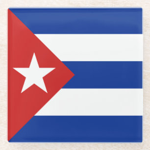 Dessous-de-verre En Verre Drapeau Cuba