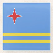 Dessous-de-verre En Verre Drapeau d'Aruba (Devant)