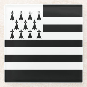 Dessous-de-verre En Verre Drapeau de Bretagne patriotique