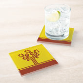 Dessous-de-verre En Verre Drapeau de Chuvashia (Incliné)